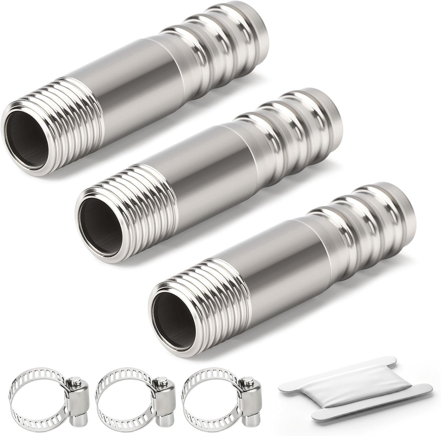 Slangtule verbinding 13mm - RVS 304 - 1/4" BSP buitendraad - corrosiebestendig, geschikt voor hoge druk - 3 stuks - Vemera