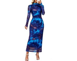 Maxikleid met lange mouwen en bloemenprint