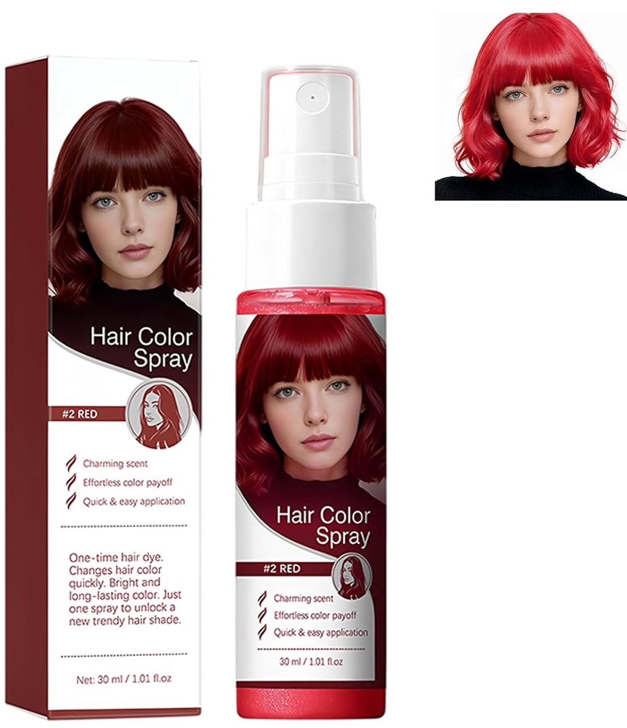 Rode haarspray