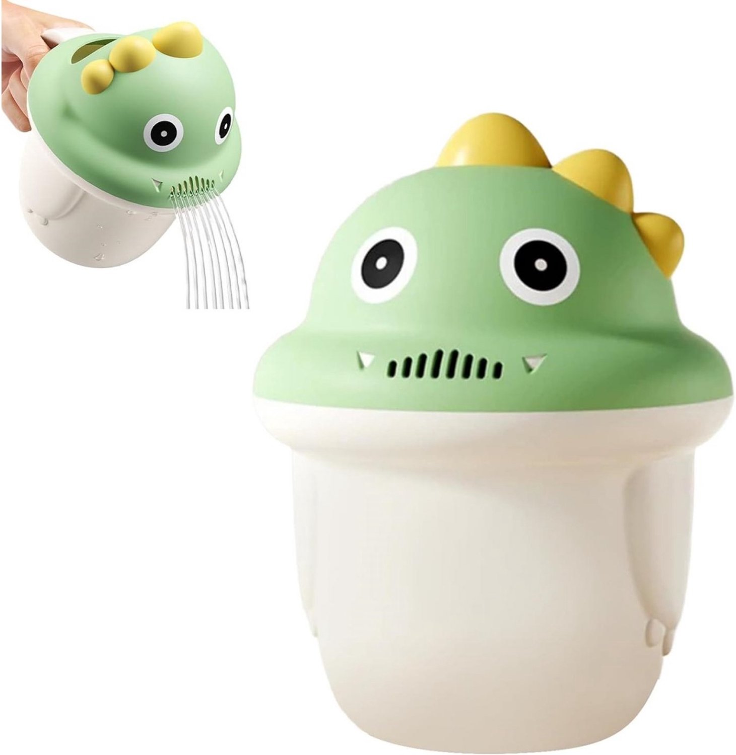 SSTRWGOOD Kindvriendelijk hulpmiddel geschikt voor het wassen van haar – Spoelbeker geschikt voor baby's in dinosaurusvorm – 600 ml – Schattig ontwerp – Ergonomische handgreep – Ideaal hulpmiddel geschikt voor in bad en bij het haren wassen
