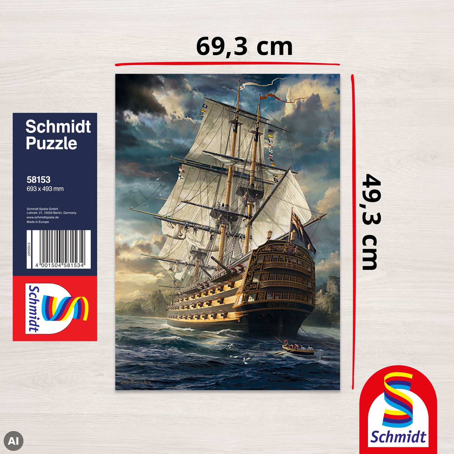 Schmidt - Legpuzzel - Zeilen gehesen!- Zeeslag - 1000 stukjes - Volwassenen - vanaf 12 jaar — afbeelding 10