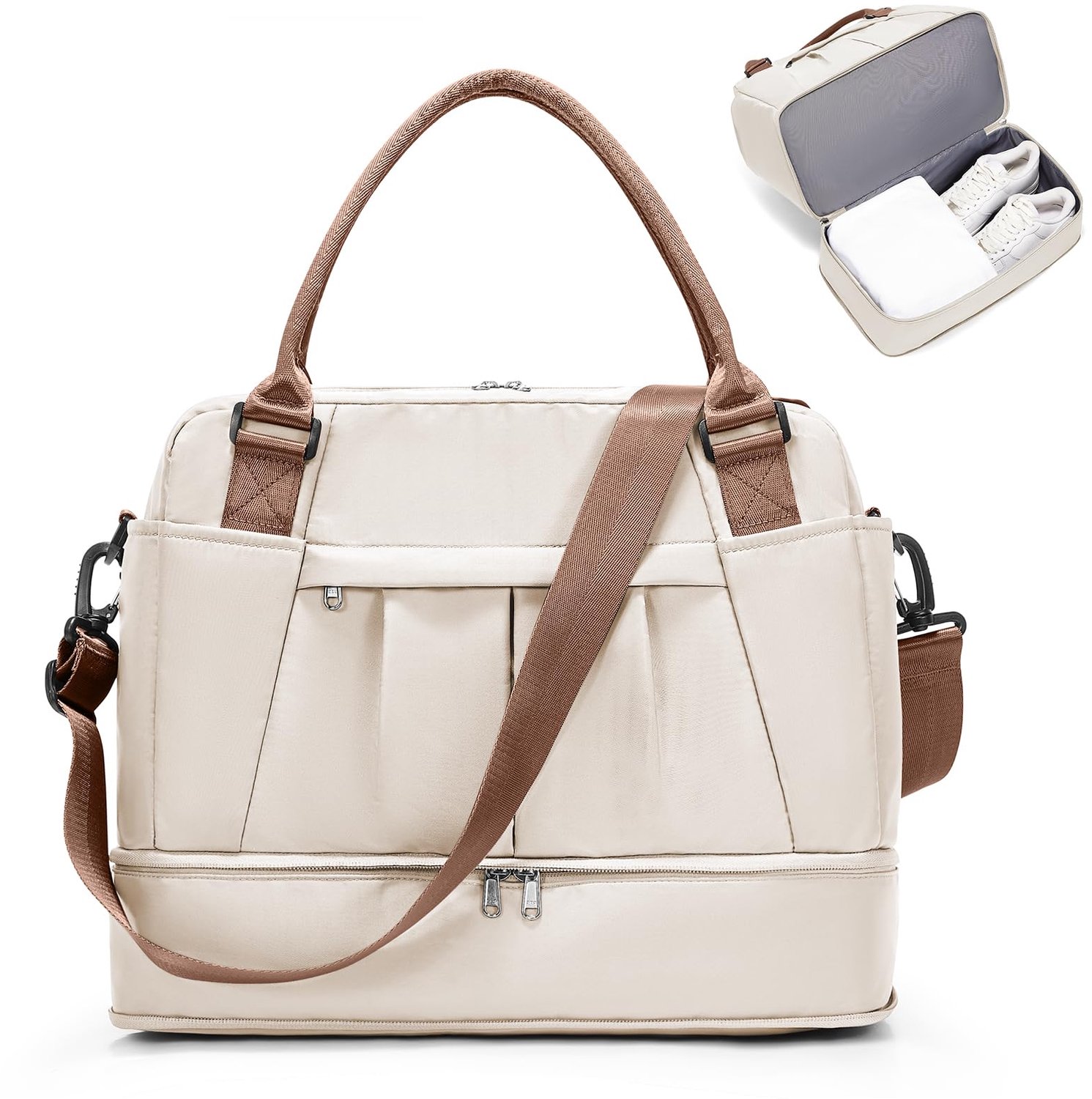 Reistas Vrouwen 40x20x25 cm - Ryanair Handbagage met Schoenenvak Beige Bruin