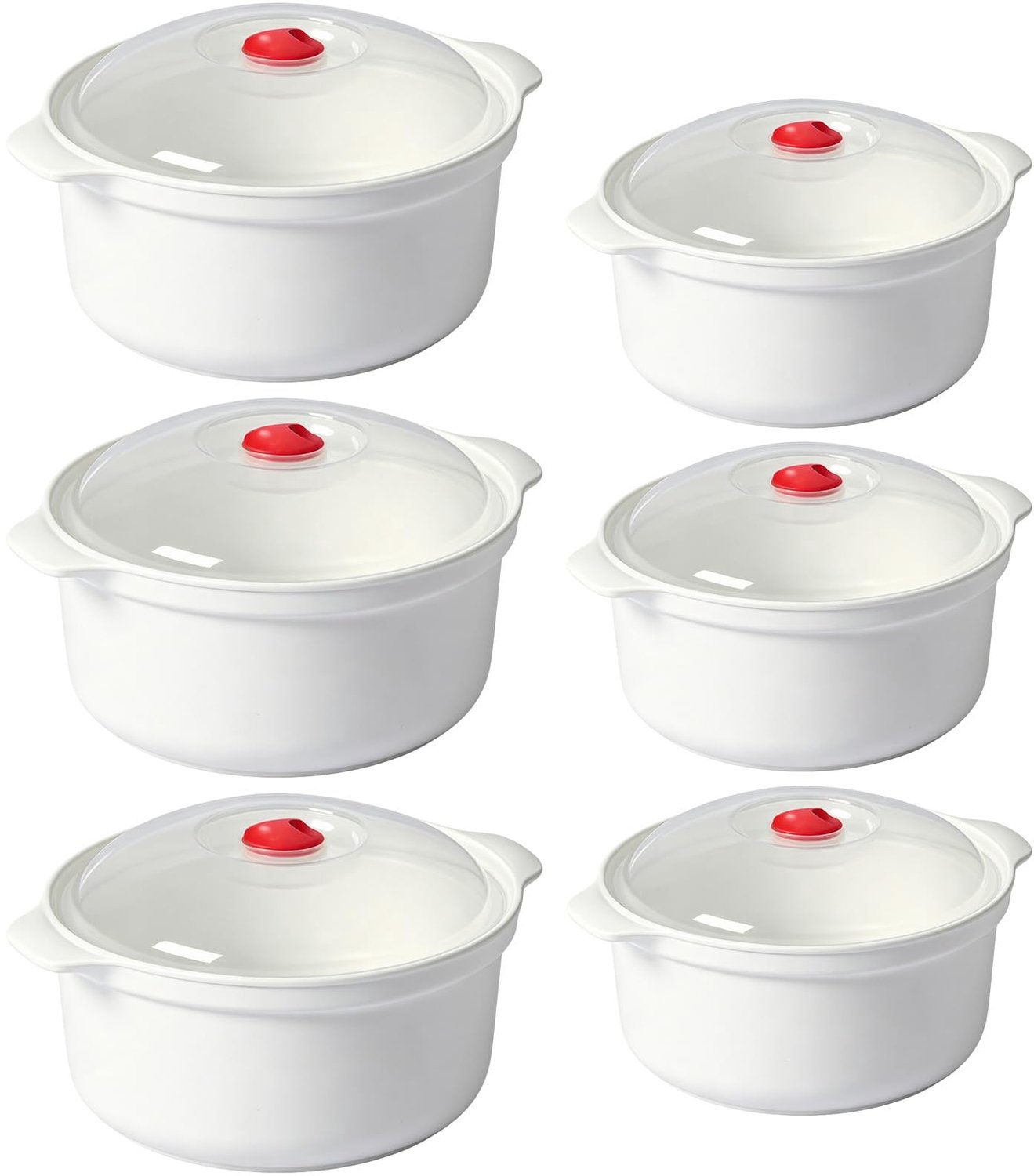 6-delige Magnetron Servies Set met Deksel en Stoomklep