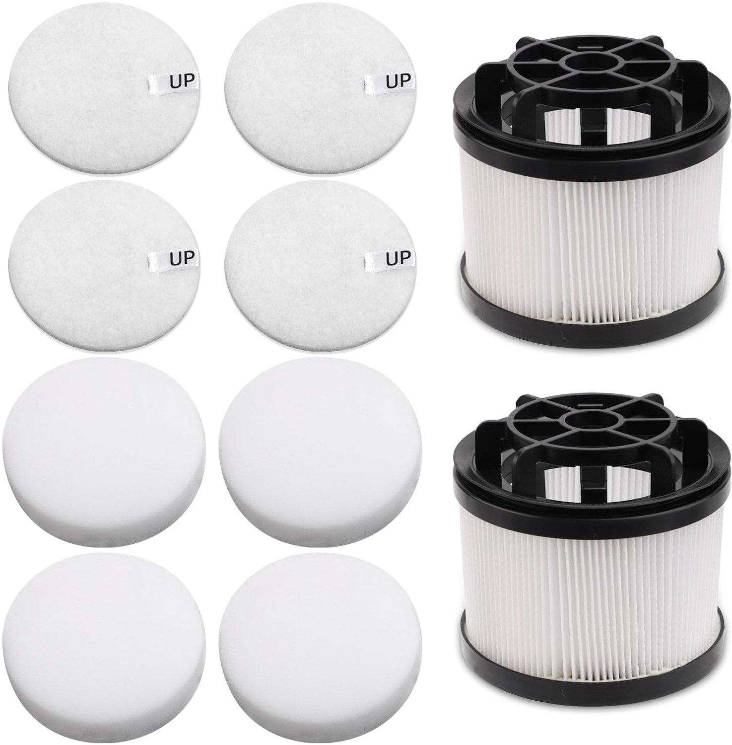 Filtervervanging 6st - Post-motor/Pre-motor - Kunststof - 8,7x8cm/9cm - Snoerloze Stofzuigerfilters - Compatibel met Levoit LVAC-200