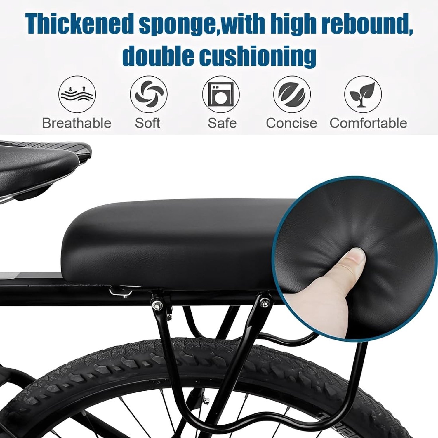 Comfortabele Fietszadel met Hoogwaardige PU Lederen Bekleding