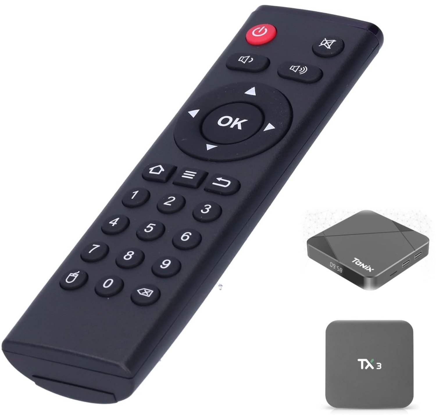 TV Box Afstandsbediening - Vervangende Afstandsbediening - Zwart - Geschikt voor Android TV Box - Tot 10 meter afstand - Inclusief 2 batt...