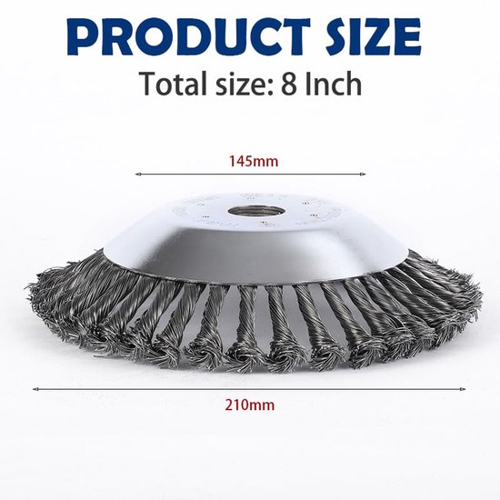 Professionele Onkruidborstel voor Grasmaaier 200mm — afbeelding 5
