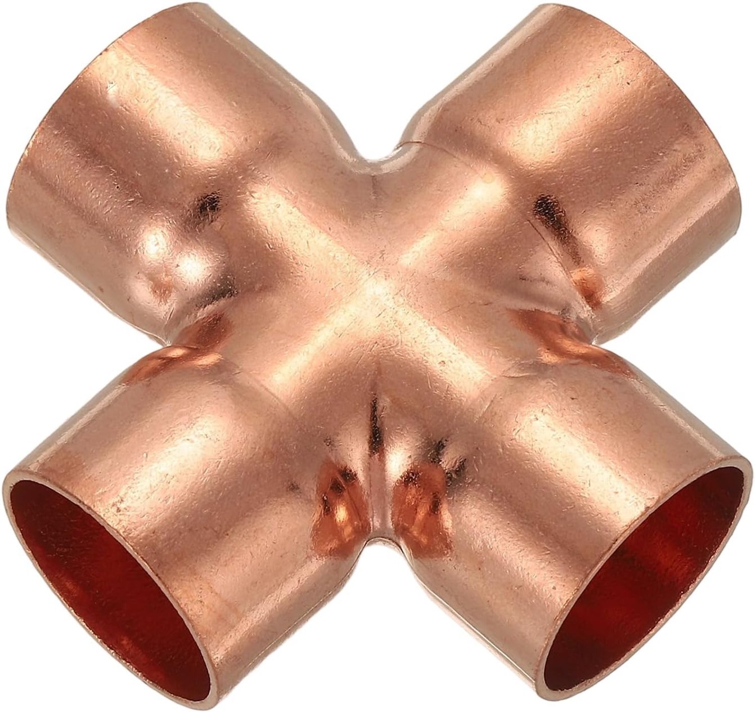 Koperen kruis pijp montage 22,3 mm - 4 manier lassen - goede thermische geleidbaarheid - voor sanitair en airconditioning - ServiceTopper