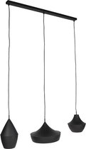 QAZQA depeche - Moderne Hanglamp voor boven de eettafel | in eetkamer - 3 lichts - L 1165 mm - Zwart -  Woonkamer