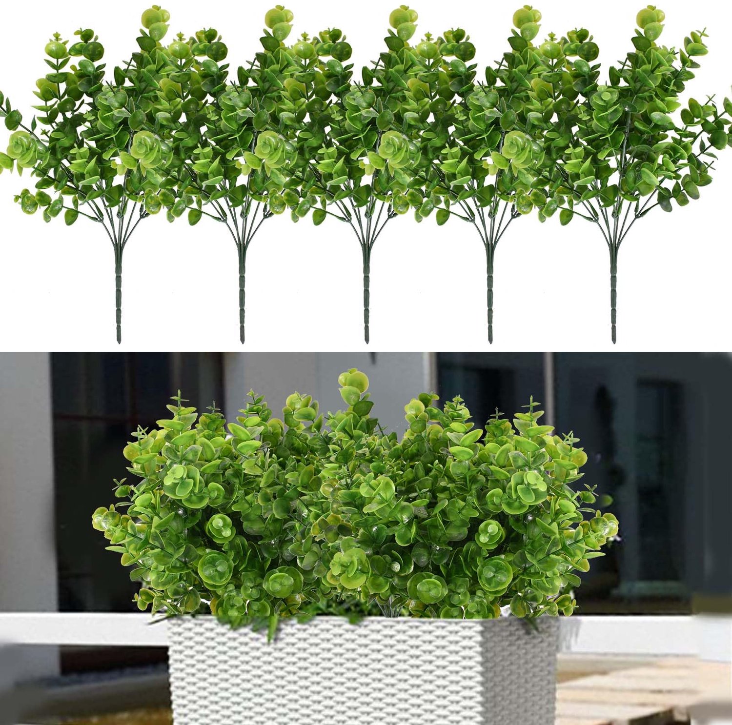 Set van 5 Bundels Eucalyptus Kunstgras voor Tuin en Balkon