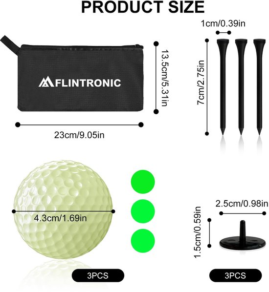 Set van 3 Gloeiende Golfballen — afbeelding 5
