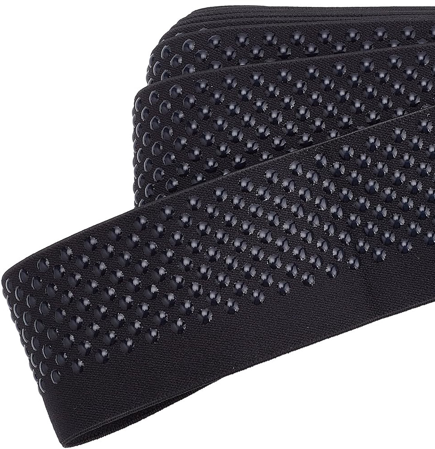 Siliconen Grijper 6 Meter - Antislip Tape - Elastische Band - Polyester - Zwart - 2,5 cm Breed - 9 Lijnen Siliconenstippen
