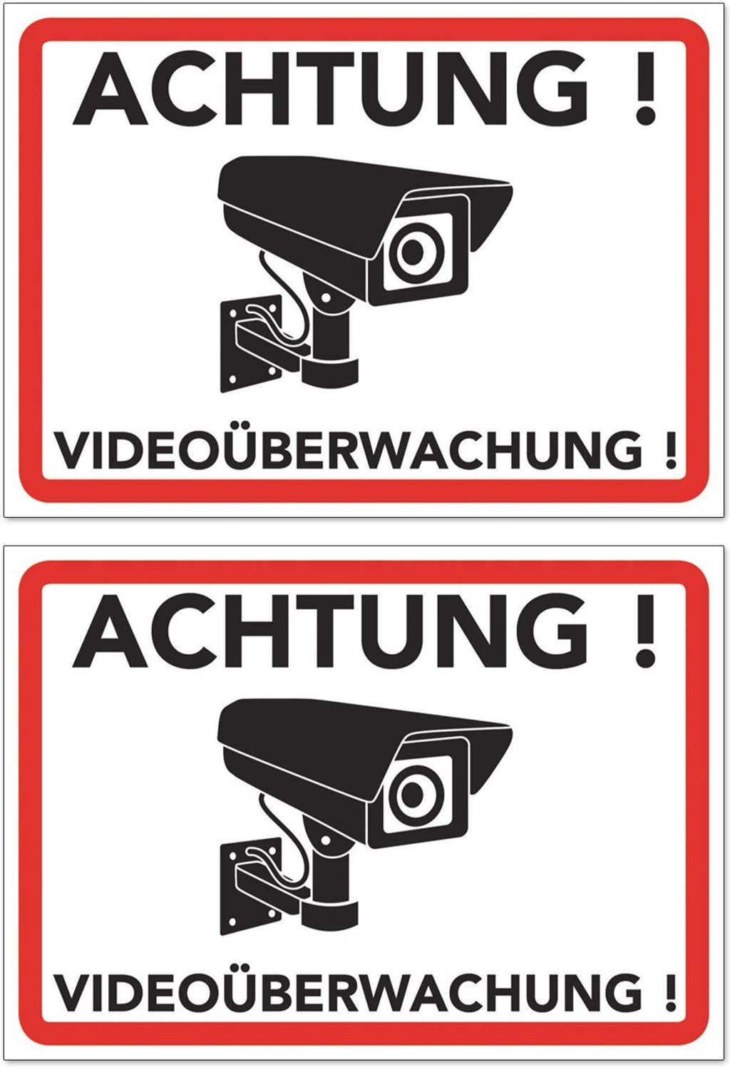 Waarschuwingsbord Video Surveillance - Set van 2