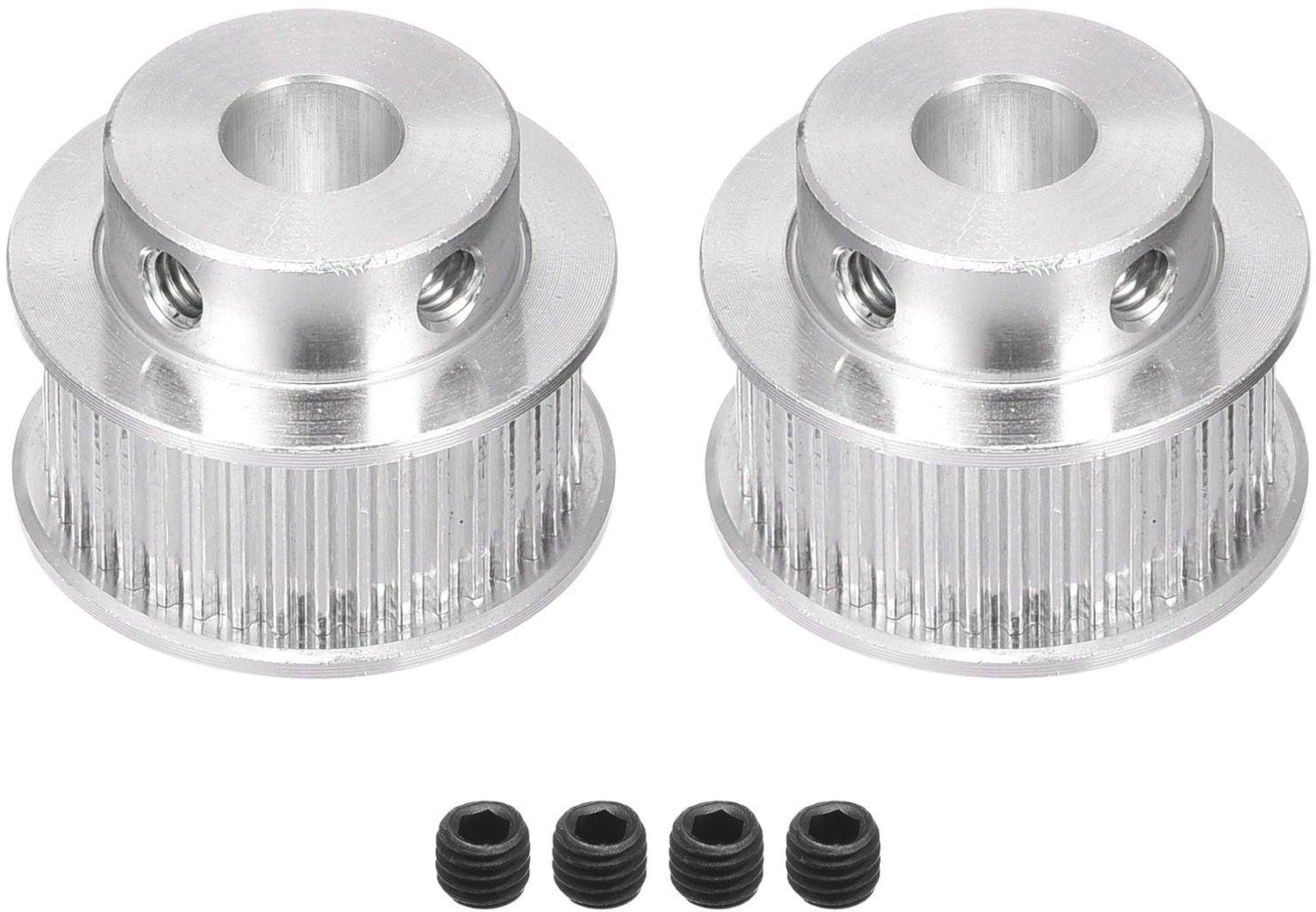 Distributieriemschijf aluminium - 40 Tanden - 8 mm Boring - 2 Stuks - Synchrone Wielen - Voor 3D-Printers/CNC Machines - Aandrijfschijf