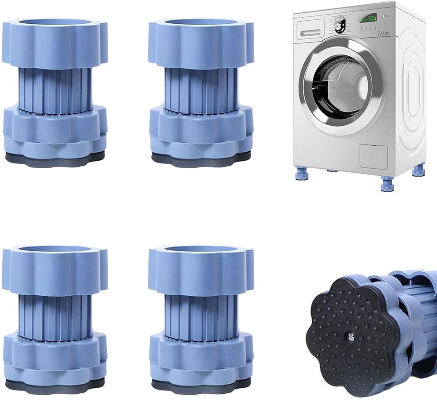 4-delige Antislipmat voor Wasmachine - Geluidsdemping en Trillingsbescherming