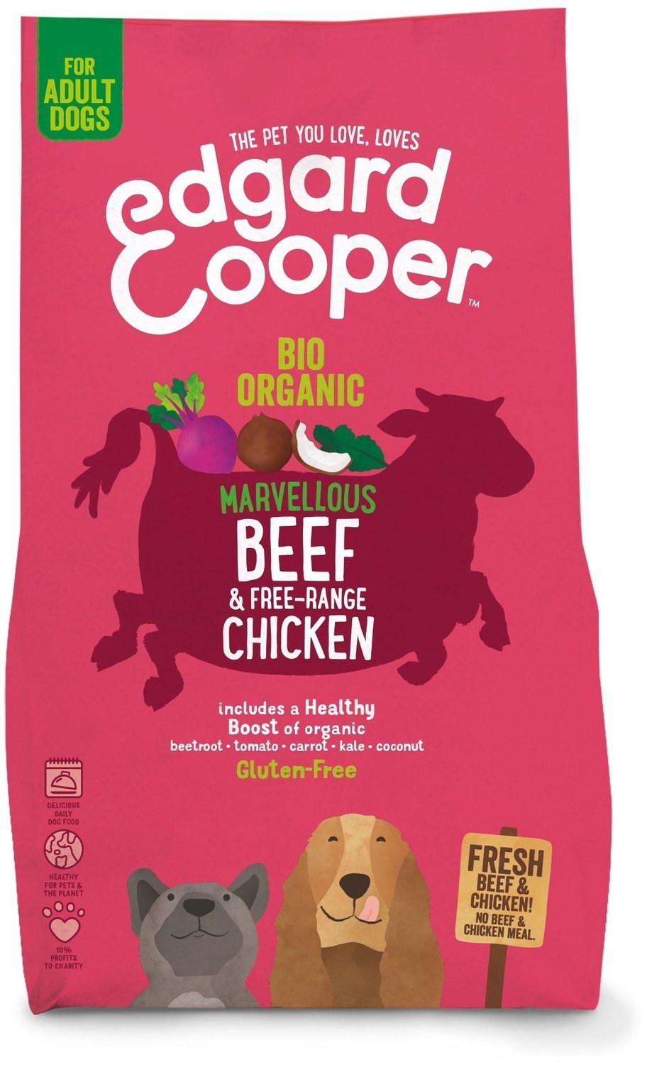 Bol.com Edgard & Cooper Adult Hondenbrokken Voor Medium Honden, Biologische Kalkoen& Kip 2.5Kg, Biorecept Met Vers Vlees Vol Eiw... aanbieding
