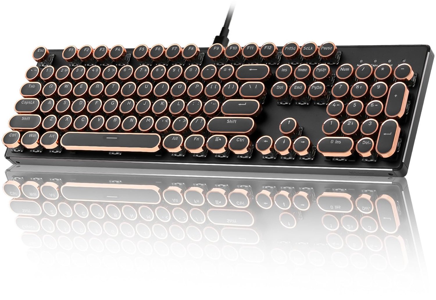 Retro Typewriter Stijl Mechanisch Gaming Toetsenbord met RGB Verlichting