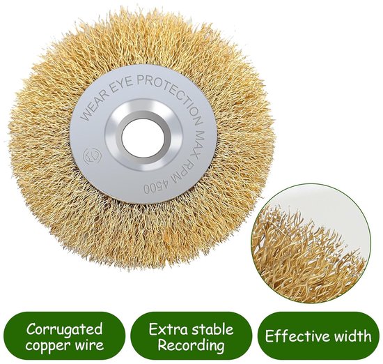 Set van 4 Borstels voor Voegenreiniging met Messing Coating — afbeelding 4
