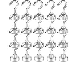 Magnetic Hooks +9kg Supplies Neodymium Magnet Hook with 3 Layers Nickel Strong Corrosion Protection Ideal for Indoor - ShopVlot