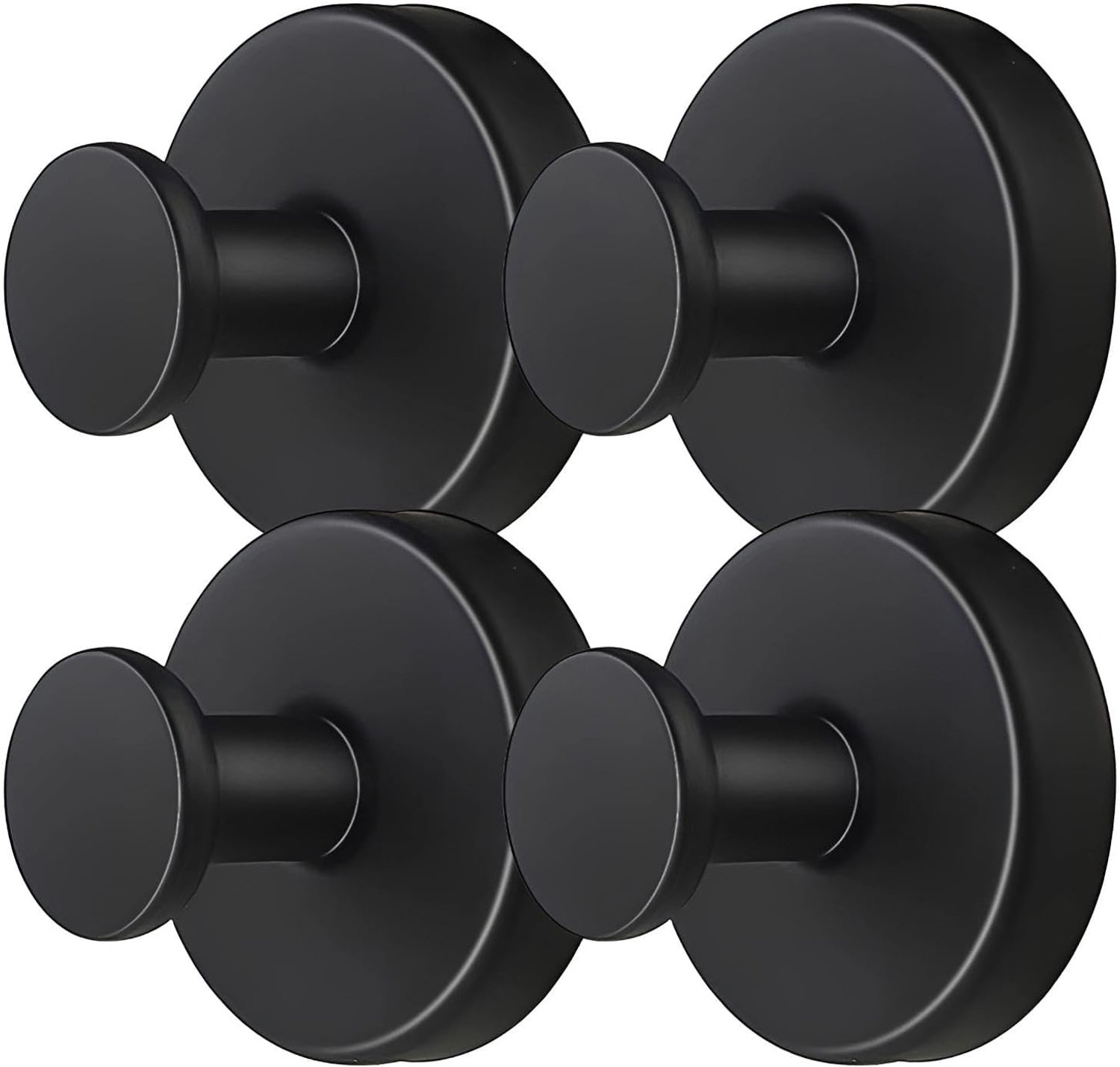 SnelShoppen - Set van 4 RVS Wandhaken zonder Boren - Zwarte Vintage Haakjes voor Tegels, Glas en Porselein - Ideaal voor Badkamer en Keuken