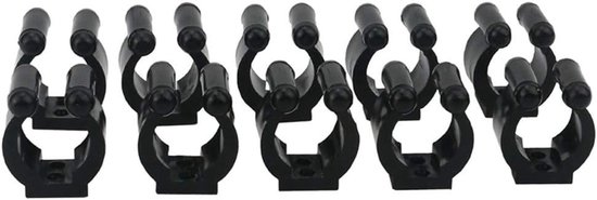 Billiard Snooker Cue Locating Clip Holder en Fishing Rod Holder Clips voor Pool en Vissen - 12 Stuks Zwart — afbeelding 4