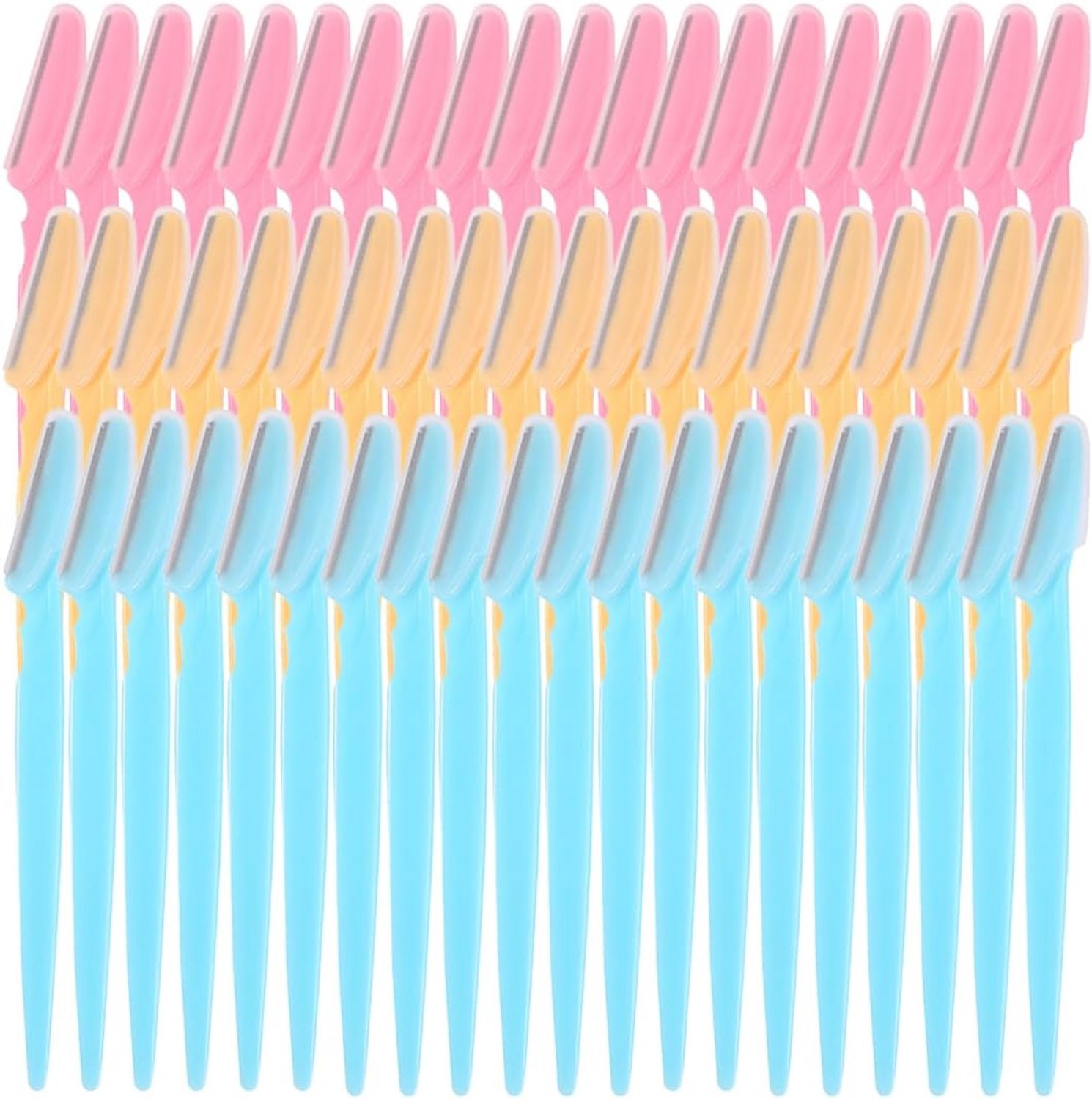 SnelShoppen - 60 Stuks Eyebrow Shavers voor Vrouwen - Veilig en Pijnloos Gezichts- en Wenkrimpers - RVS Mes voor Duurzame Snijdkracht - Kleurvariaties