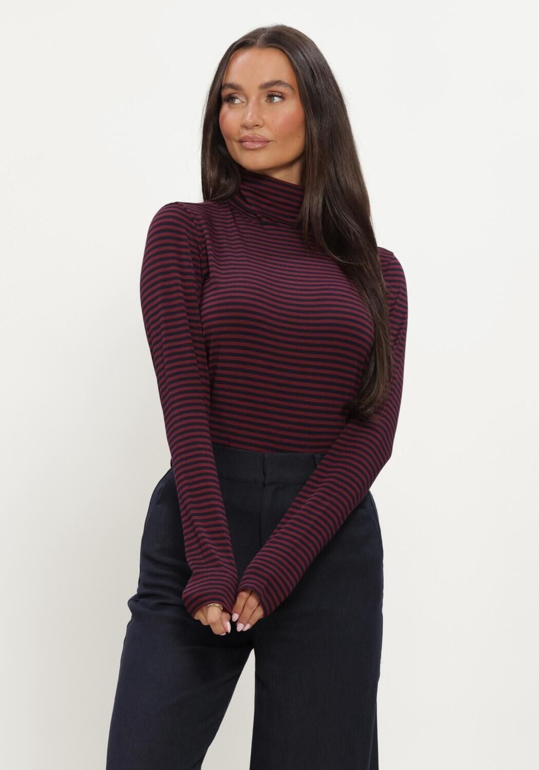 Ruby Tuesday Chanti Long Sleeves Turtle Neck Truien & vesten Dames - Sweater - Hoodie - Vest- Bordeaux - Maat 38