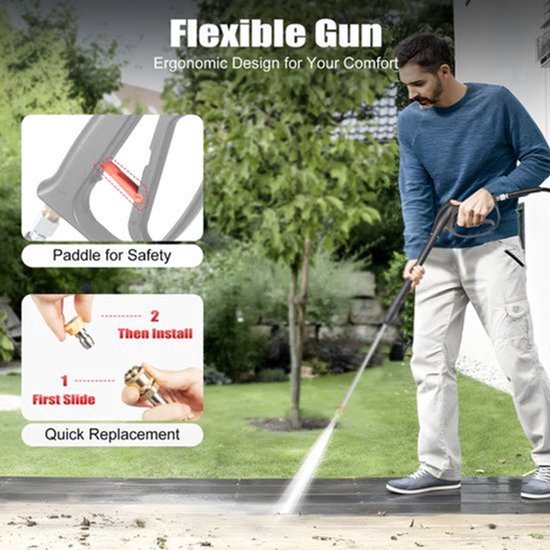 Hogedrukreiniger Benzine - 7.5 PK Motor - 2200 PSI Druk - Zwart - Draagbaar - Tuin En Buiten — afbeelding 5
