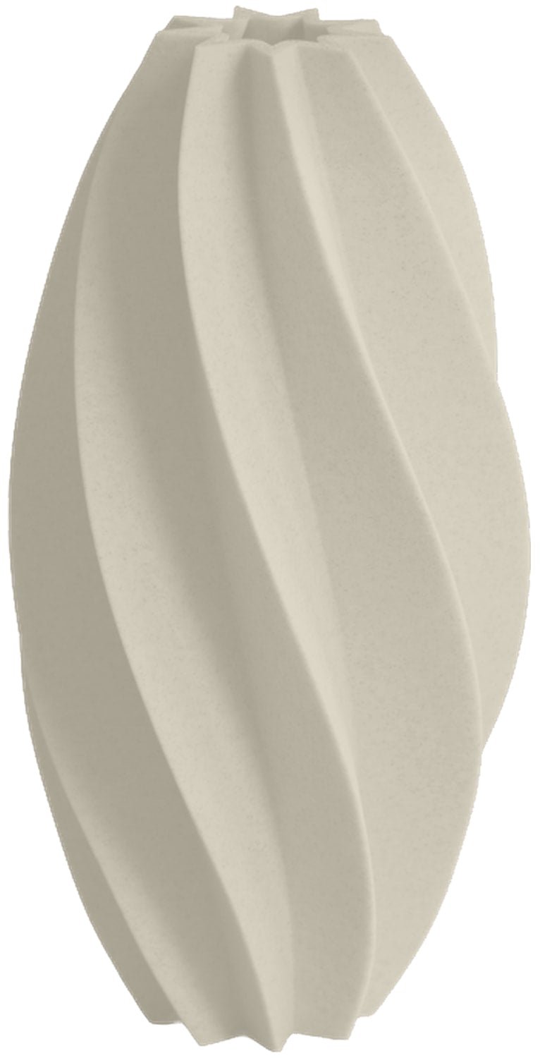 Layvo CERIS Vaas - Crème - D13 x H25 cm - droogbloemen vaas - organische vaas - gerecycled plastic