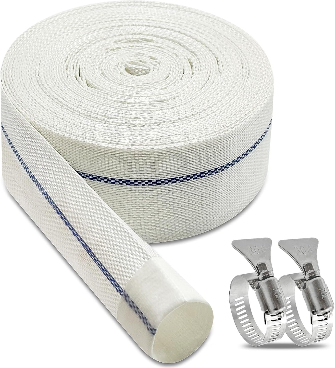 SnelShoppen - 10m Flat Hose 32mm Tuinslang - Irrigatie Slang 1 1/4 Inch - Industrieel Afvoer en Tuin Gebruik - Met Slangklem - Perfect voor Vijvers en