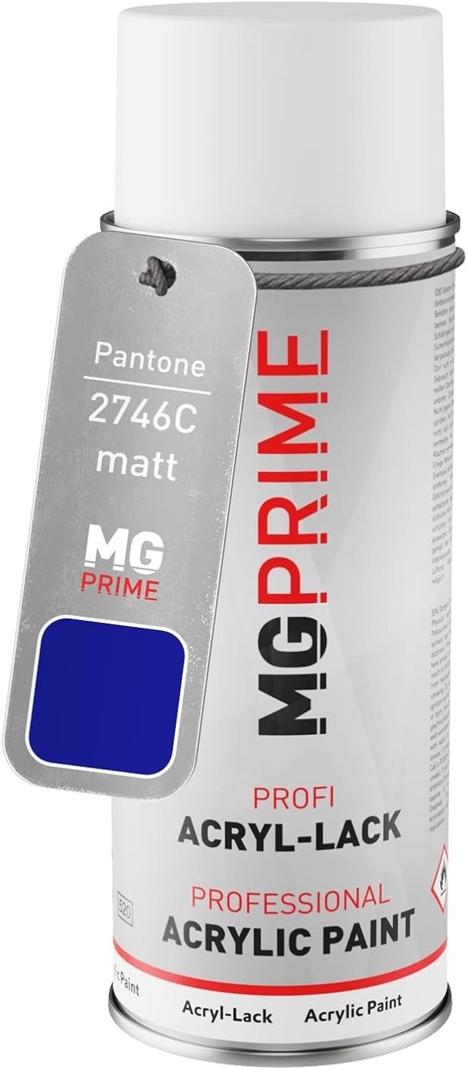 Acryllak spuitbus 400 ml - Pantone 2746C blauw mat - sneldrogend - ideaal voor carrosseriedelen - m-winkel