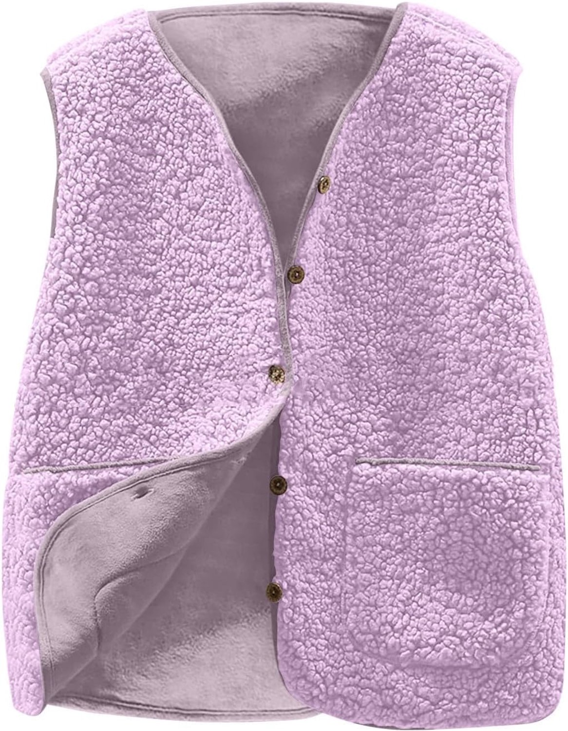 Fleece vest zonder mouwen met V-hals
