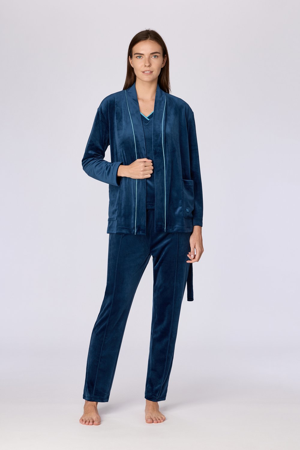Woody Dames huispak met topje donkerblauw