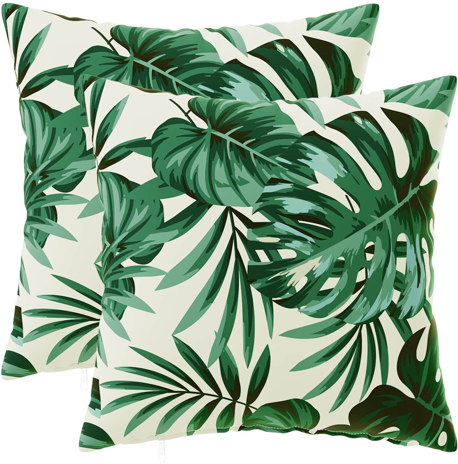 vidaXL Dekenkussen - 2 - st - HEERLEN - Bladpatroon - 50 - x - 50 - cm - Polyester