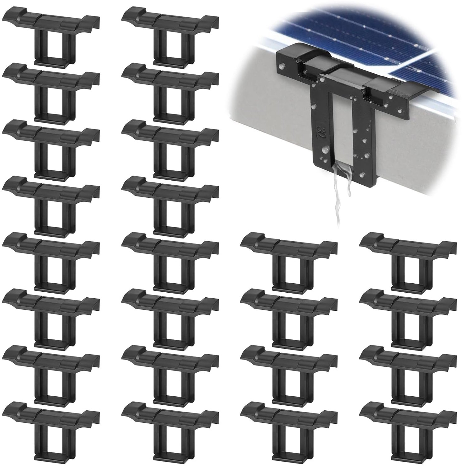 Waterafvoerclips 30 mm - duurzaam ABS-materiaal - weerbestendig - voor zonnepanelen, 24 stuks - Vemera