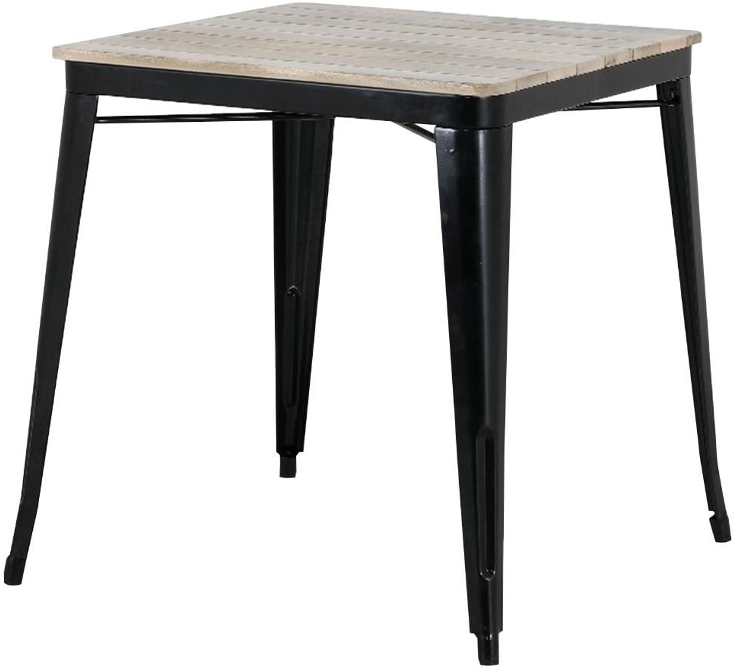Bolero Bistro Eettafel Met Lattenblad Van Mangohout En Zwarte Poot 650mm Bruin