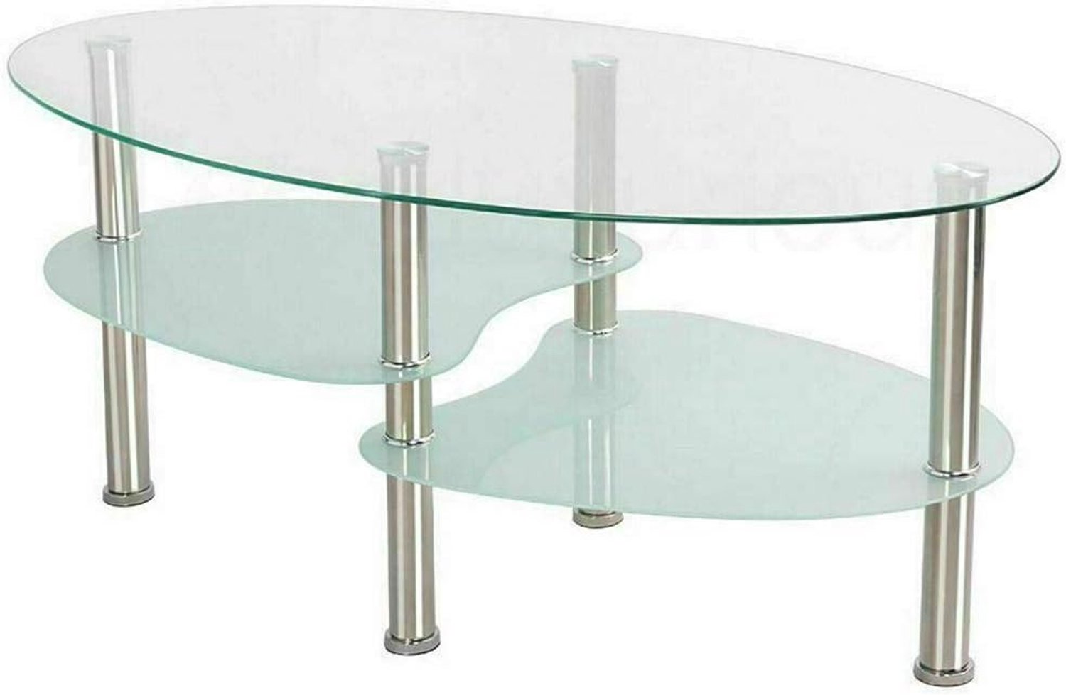 Salontafel glas tafelblad einde salontafel 3 Tier voor woonkamer 90 x 50 x 43 cm