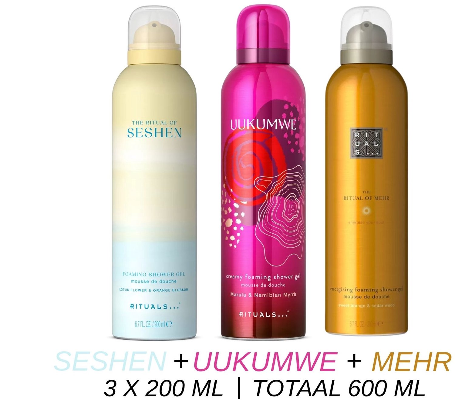 Rituals - Shower Gel Value Set - Seshen + Uukumwe + Mehr - 3 x Shower Gel 200 ml = 600 ml - Douchegel - Doucheschuim