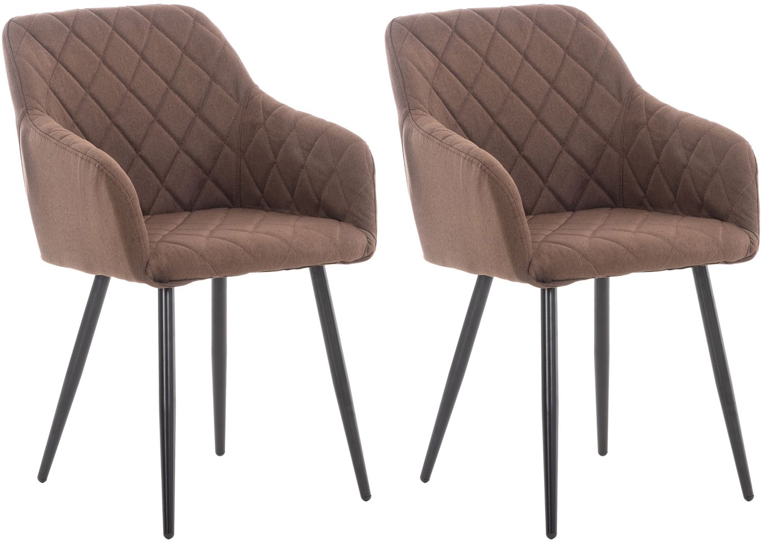 Luxe Comfort Eetkamerstoelen - Set van 2 - Met armleuningen - Stof - Bruin