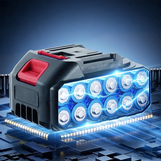 Draadloze grasmaaier met 21V-accu (4,0 Ah) - Handgrasmaaier - Elektrische trimmer - Klein multifunctioneel - Telescopisch - 125 cm - 4000 mAh - Oranje — afbeelding 3