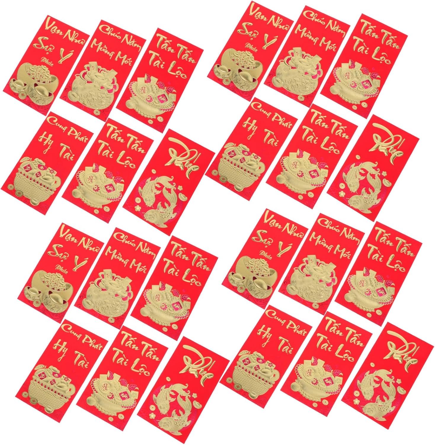 60 Stuks Vietnamese Lunar Year Envelopes Lucky Money Packets With Goat Year Design Festive Money Bags For Spring Festival And Celebrations Meerdere stijlen