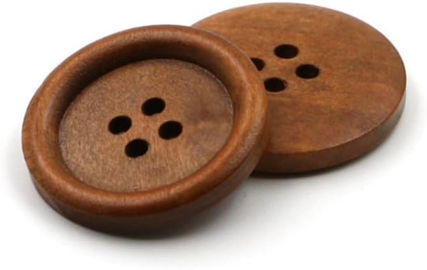 20 stuks 34mm natuurlijke houten knopen, handgemaakte knopen, ronde houten knopen met 4 gaten voor DIY knutselen, handwerk, breien, naaien van kleding, jassen, hoeden, tassen, Koffie B