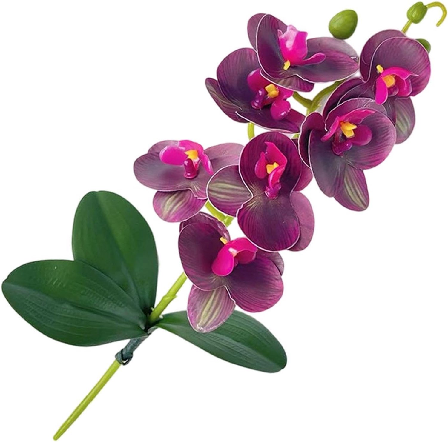 Kunstbloemen voor binnen, decoratieve vaas met kunstorchideeën Phalaenopsis met 3 bladeren, kunstplanten, voor binnen en buiten, boerderij, bruiloft, verjaardag