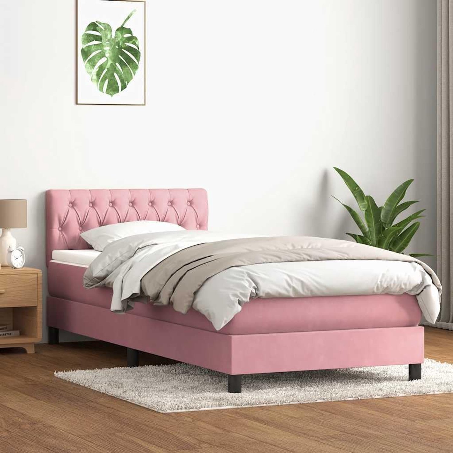 Pocketveringmatras boxspringbed roze 80x220