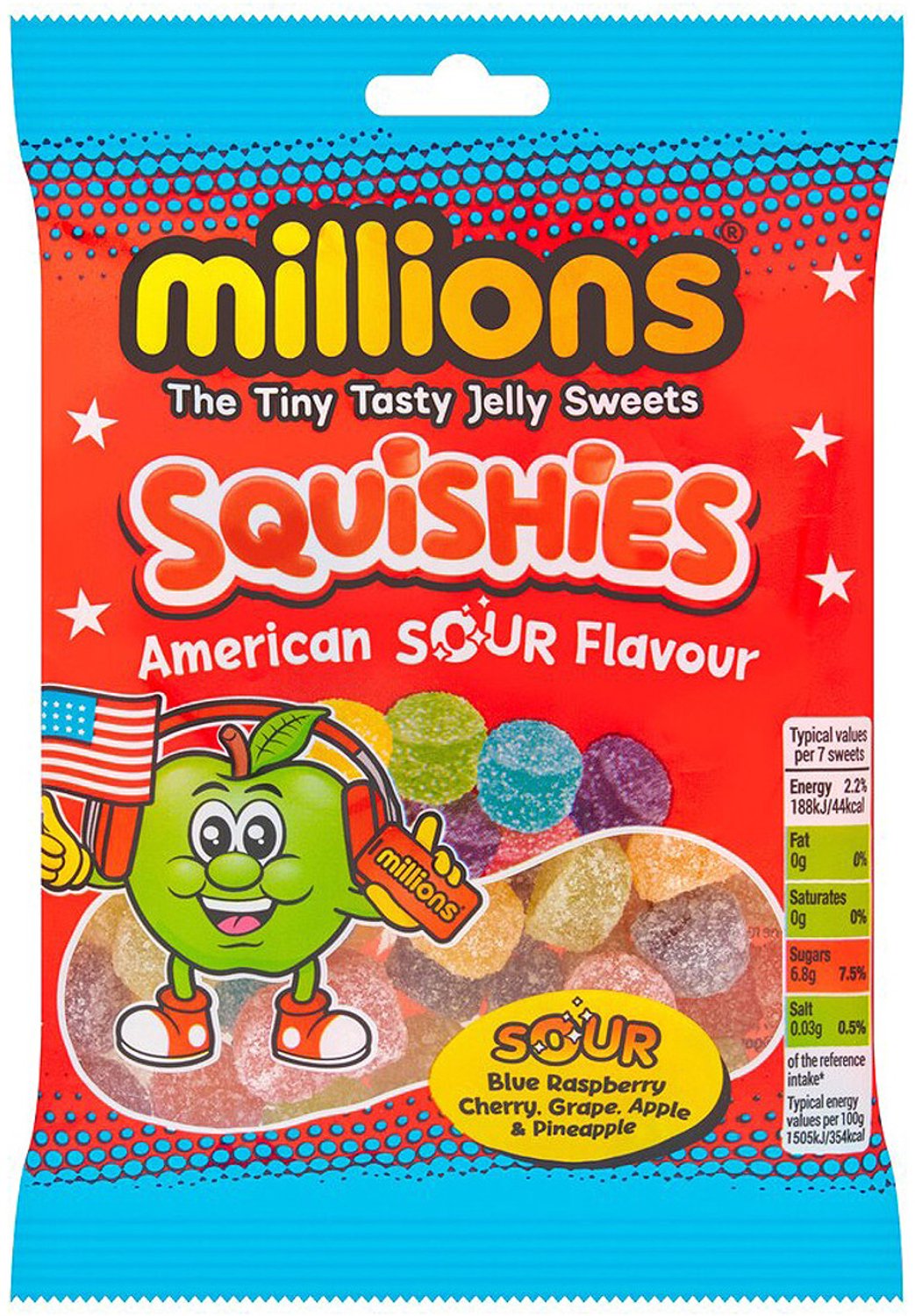 Millions Squishies American Sour - Zacht snoep - Uitdeeldoos - 12 x 130 g