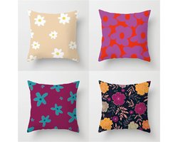 Kussenslopen 75x75cm set van 4 decoratieve kussenslopen linnen vierkante Scandinavische bloemen j-18 kussenslopen 30x30 inch voor bank bank slaapkamer buiten kantoor auto decor kerst