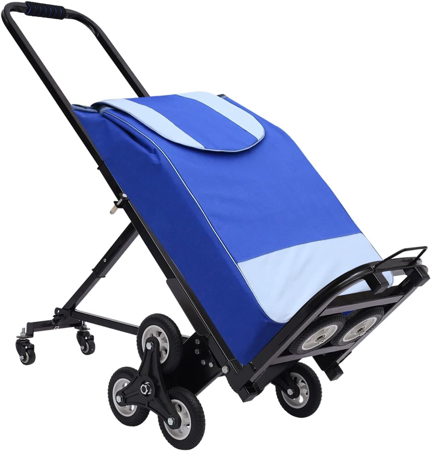 Transportwagen, 150 kg, stalen steekwagen, trapsteekwagen met wielen, trapklimmer, transportroller, trapstijger, steekwagen, 46 x 25,5 x 73-114,5 cm