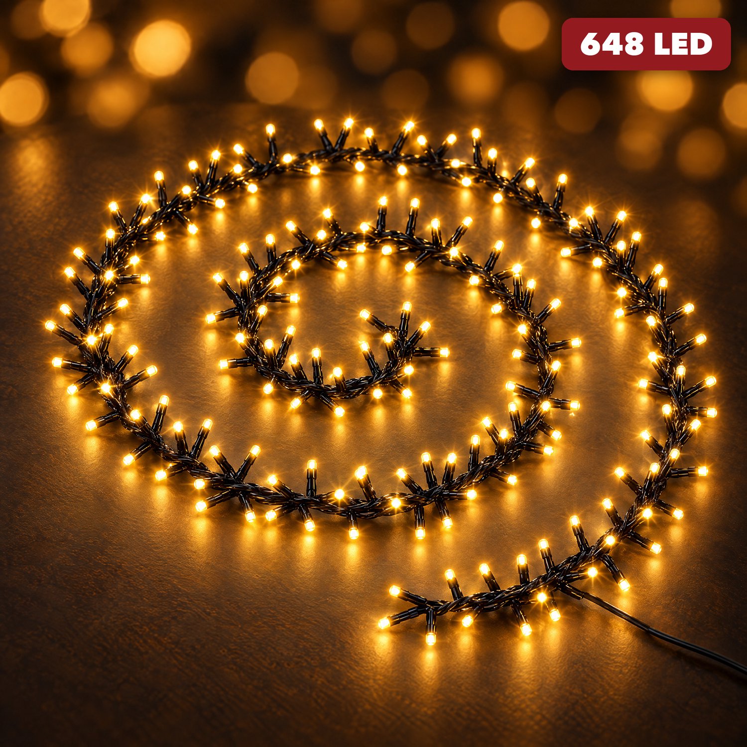 Cheqo® Kerstverlichting Twinkle 648 LED - 10 Meter - Warm Wit - Kerstboomverlichting - Kerstlampjes - Lichtsnoer - Feestverlichting - voor Binnen en Buiten - Sfeerverlichting met Timer - Lichtslinger - Fairy Lights - Kerstdecoratie
