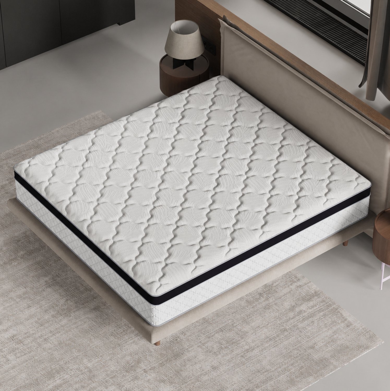 CHICFURN Binnenveringmatras 140 x 200 cm - H3 - 25 cm - Wit - Rolmatras