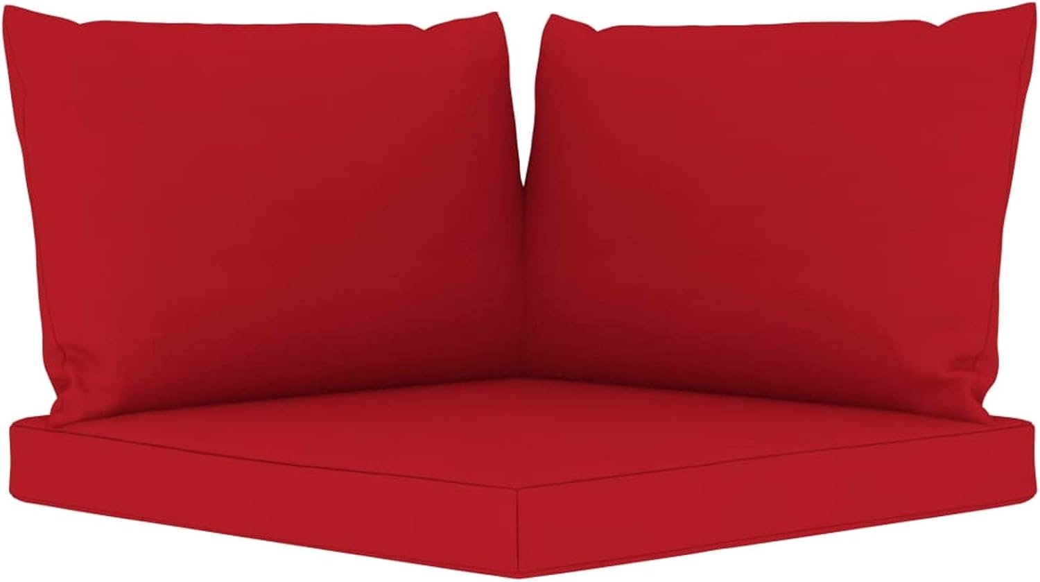 Kussens voor sofa op pallet, kussens voor grijze pallets van polyester, tuinkussen, buitenkussen, 3 stuks, rood van stof